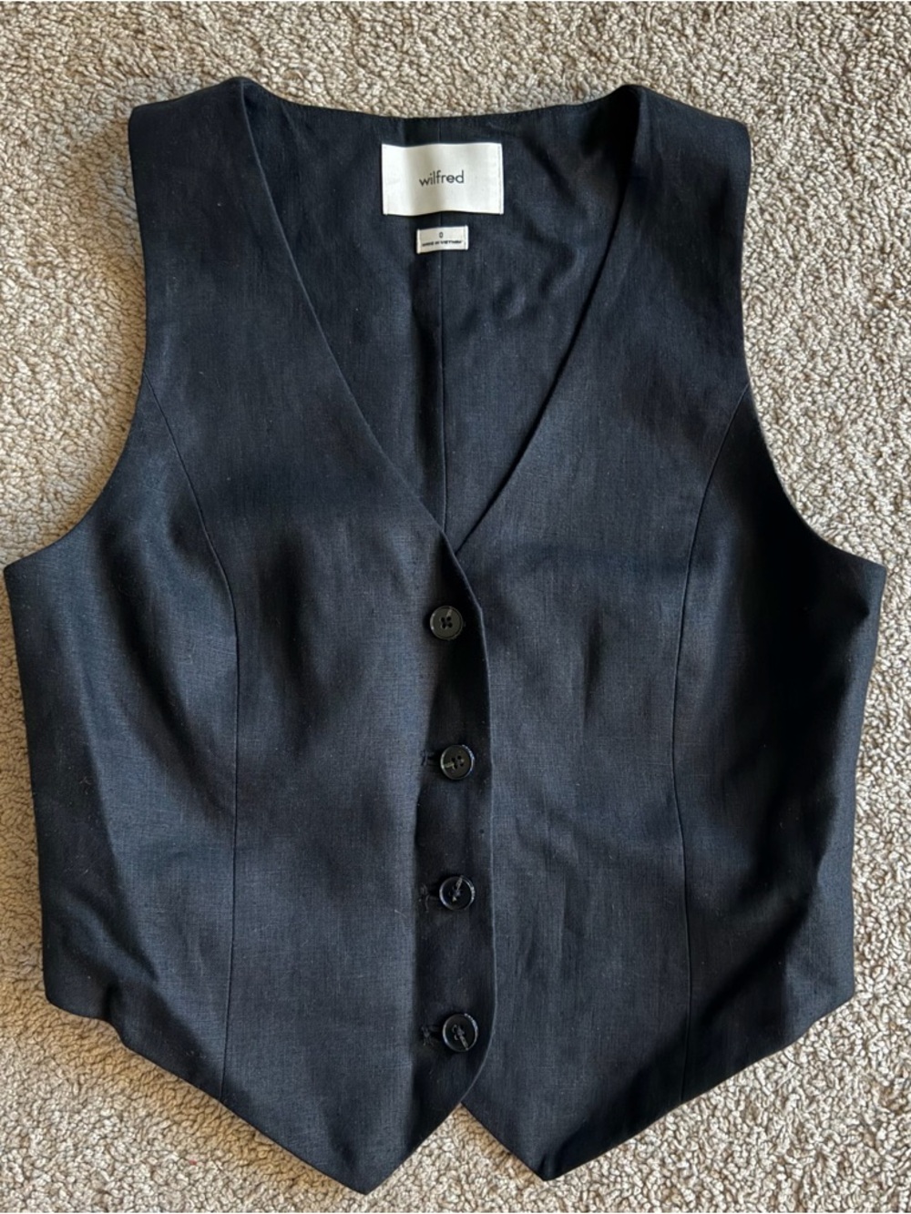 Wilfred Aritzia Black Pacino Linen Vest
